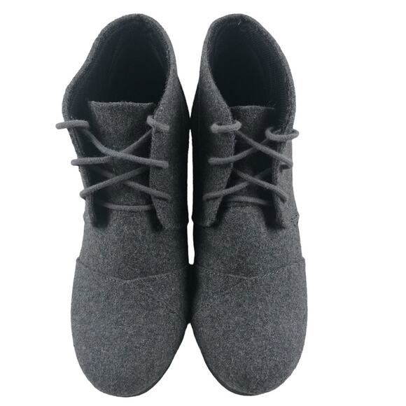 Soda gray Rex lace up oxford ankle wedge bootie 6 - Picture 2 of 8